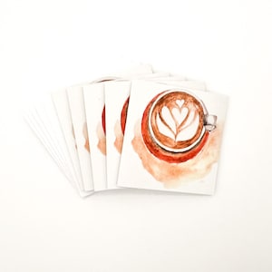 Set van 5 mini-koffiekaarten van 3 x 3 latte