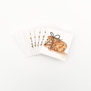 Conjunto de 5 biscoitos de chocolate em aquarela - mini cartões 3x3