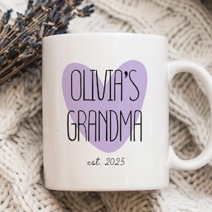 Eerste keer oma mok, gepersonaliseerde oma koffiemok, aangepaste oma cadeaus van kleinkinderen namen kleinkinderen, nieuwe oma kerstcadeau