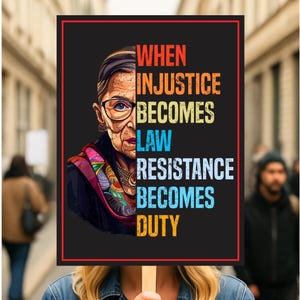 When Injustice Becomes Law Protest Sign: Anti-Authoritarian Rally Poster