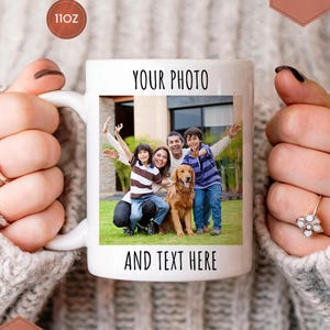 Custom Coffee Mug with Photo, Personalized Picture Coffee Cup, Anniversary Mug Gift for Him / Her, Customizable Logo-Text Mug to Men-Women