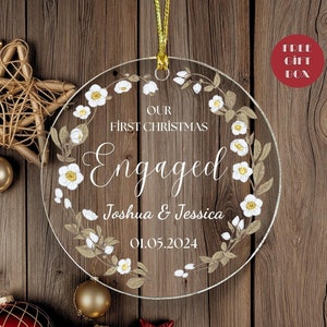 Engaged Christmas Ornament,Engaged Acrylic Ornament,Personalized Engagement Gift,Acrylic Couples Gift,Engagement Party Gift,Engagement Gift