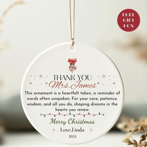 Personalized Teacher Ornament,Teacher Christmas Gifts,Teacher Christmas Ornament,Teacher Appreciation Ornament,Personalized Teacher Gift