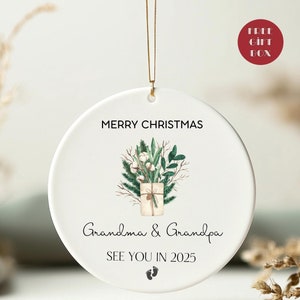 Promoted to Grandparents Ornament,Pregnancy Announcement Grandparents,New Baby Announcement Ornament,Grandparents Gifts,Christmas Ornament