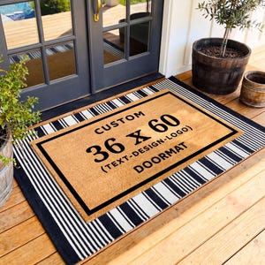 Custom 36x60 Doormat, Extra Wide Welcome Mat, 3ft x 5ft Double Door Large Mats