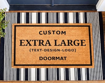 Custom Extra Large Doormat, Personalized Logo,Text Door Mat, Large-Double Door Welcome Mats