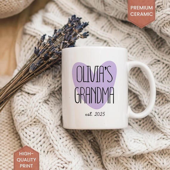 First Time Grandma Mug, Personalized Grandma Coffee Mug,Custom Grandma Gifts from Grandkids Names Grandchildren,New Grandma Christmas Gift