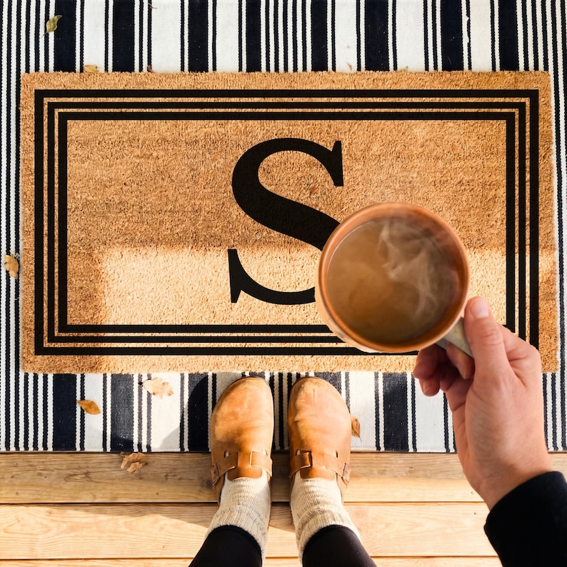 Personalized Monogram Doormat Housewarming Gift, Custom Initial Door ...