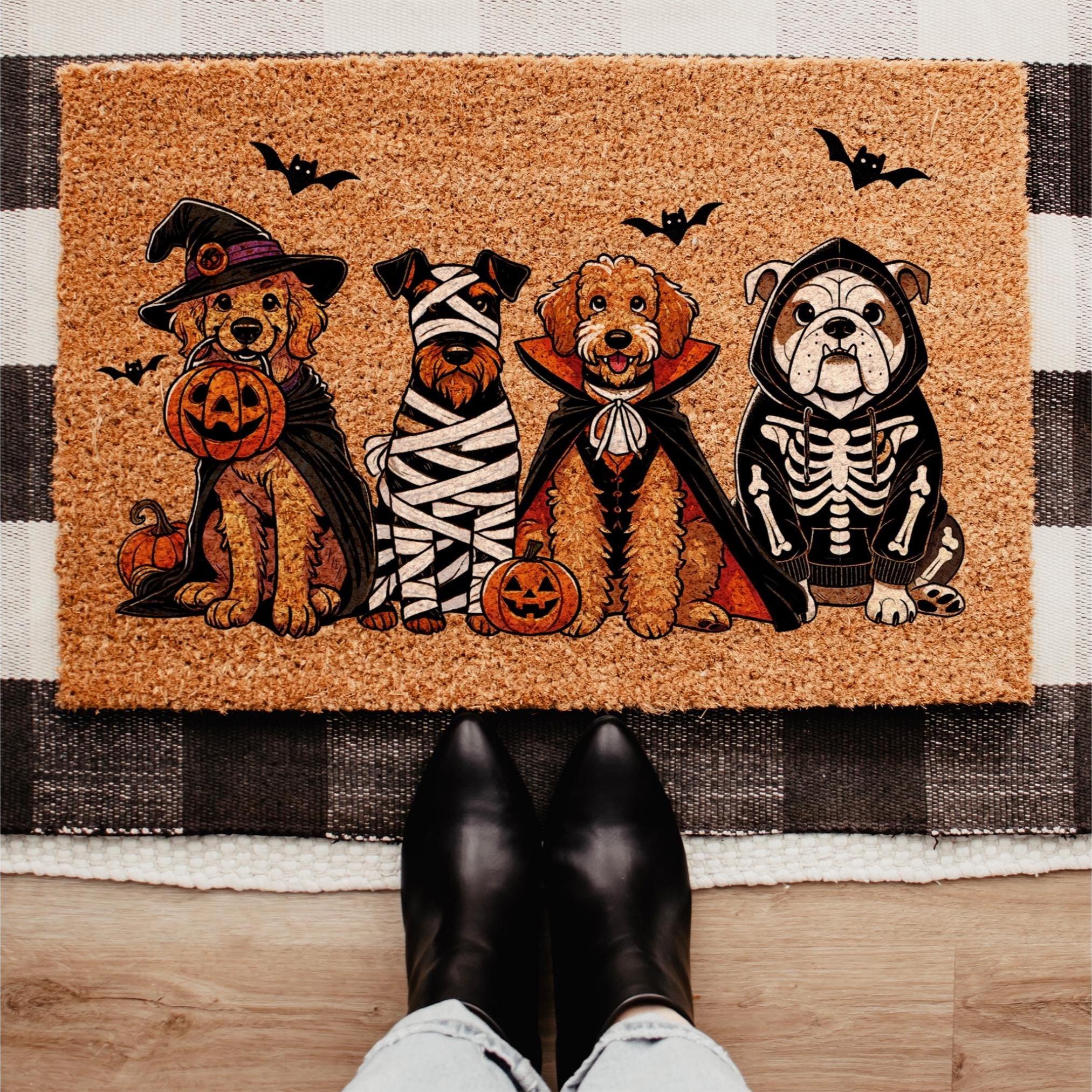 thumbnail image 2 of Custom Personalized Pet Doormat - Upto 5 Dogs/Cats - Halloween Gift 2 of 7
