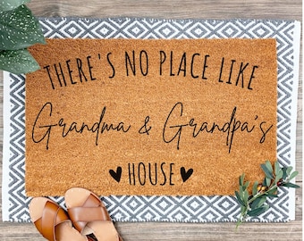 Personalized Grandparents Doormat, Natural Coir Fiber Welcome Mat