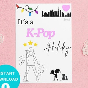 K-Pop Weihnachtskarte, K-Pop Magnae Weihnachtskarte, koreanischer Pop, koreanische Weihnachtskarte, digitale K-Pop-Karte, koreanische Friend-Karte, K-Pop-Idol-Karte