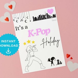 K-Pop Weihnachtskarte, K-Pop Seonbae Weihnachtskarte, koreanischer Pop, koreanische Weihnachtskarte, koreanische Herzkarte, digitale K-Pop-Karte, koreanische Freundkarte