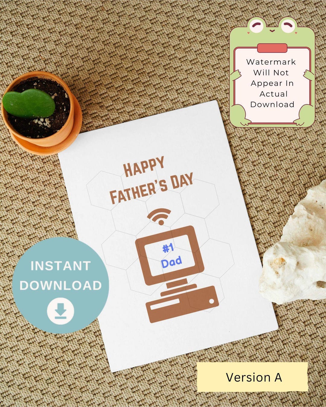 Old School Computer Father's Day Card, Retro Father's Day Card, Digital ...