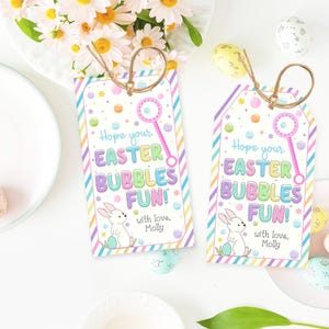 Easter Bubble Tag, Editable Easter Gift Tag, Easter Bubble Gift Tag, I Hop Your Easter Is Bubbles Of Fun Tag, Bubble Wand Holder, Printable