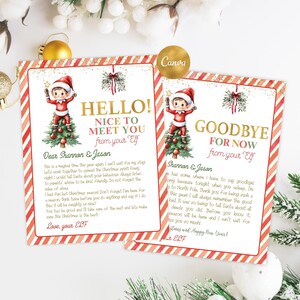 Elf Arrival Letter, Good Bye Letter Editable, Christmas Hello from your Elf Goodbye Letter Template Printable, Instant Download