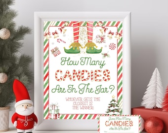 Christmas Candy Guessing Game Printable, How Many Candies Are in The Jar, Christmas Game Activity,Instant Download