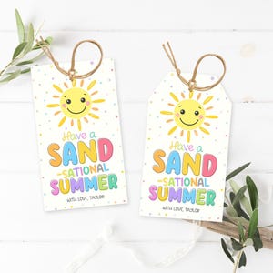 Étiquette d'été sable-Sational, modèle d'étiquette de faveur de fin d'année scolaire, modèle d'étiquette de fin d'année imprimable Bonne étiquette d'été