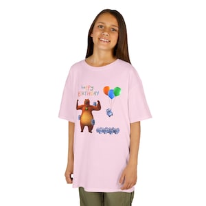 Grizzy and Lemmings Birthday T-Shirt for KIDS, Lemmings and the Bear T-Shirt, 100% Cotton, Grizzly and Lemmings Tshirt, Birthday tshirt
