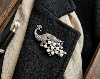 Sterling Silver 925 Peacock Brooch