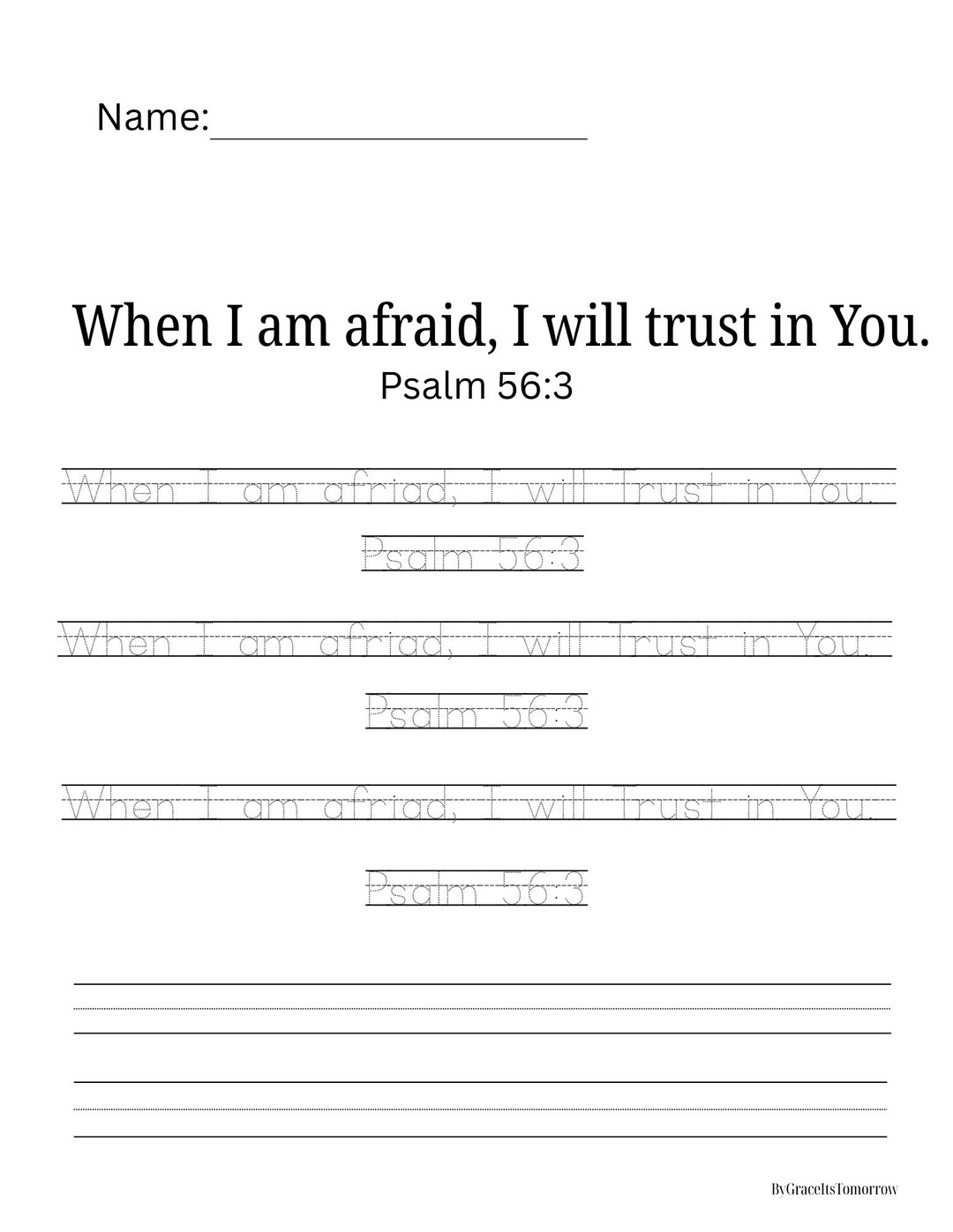 Bible Verse Tracing for Preschoolers Christian Homeschool Printable ...