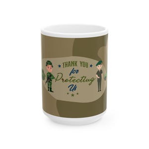 Thank You Military Mug, Patriotic Coffee Cup, Veteran Gift, Military Appreciation, Veteran&#39;s Day Mug, Military Retirement Gift