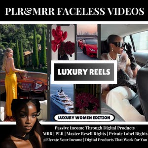 130+ Rich Luxury Women Reels | Luxury Faceless Digital Marketing Videos With Master Resell Rights | MRR/PLR | Luxe Reels | Instant Download