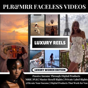 950+ Rich Luxury Women Reels | Luxury Faceless Digital Marketing Videos With Master Resell Rights | MRR/PLR | Luxe Reels | Instant Download