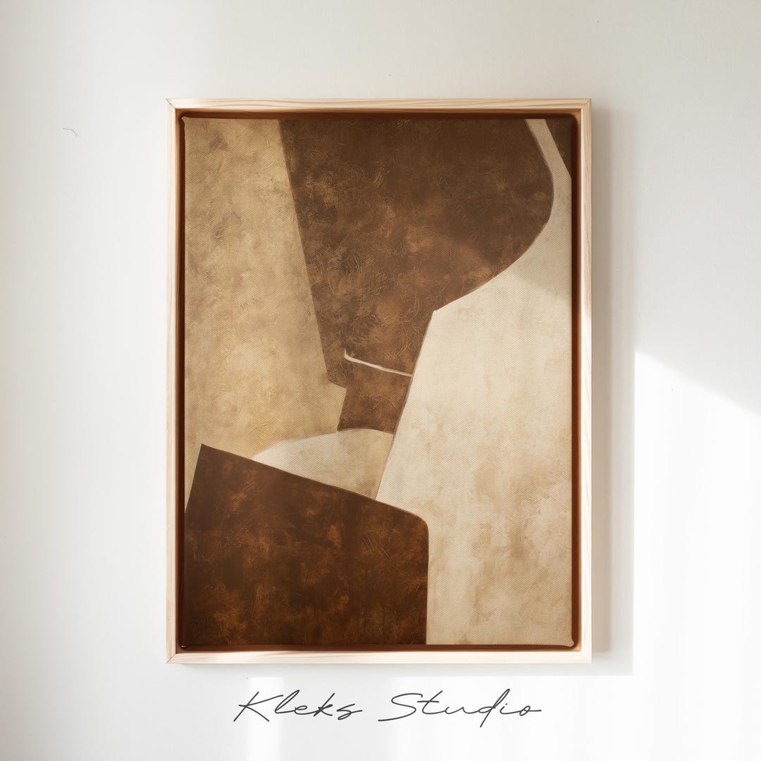 Organic Wabi Sabi Wall Art, Japandi Abstract Print in Brown Tones ...