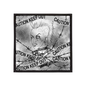 Retro Caution Iron-On Patches, Vintage Style Patches, Denim Accessories, Fashion Upcycle, Unique Gift Ideas, DIY Craft Supplies