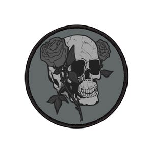 Gothic Skull Iron-On Patch, Vintage Style Patches for Jackets, DIY Craft Supplies, Grunge Backpack Decor, Unique Gift for Teens