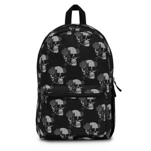 Stylish Skull Floral Backpack, Trendy School Bag, Alternative Style Rucksack, Perfect for Teens, Unique Gift Idea