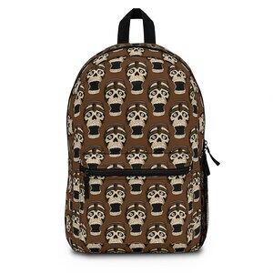 Skull Pattern Backpack, Trendy Kid&#39;s Backpack, Gothic Style School Bag, Edgy Travel Backpack, Unique Gift for Halloween