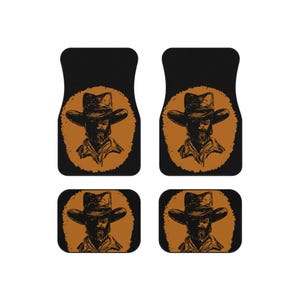 Rustic Cowboy Car Mats Set, Western Car Accessories, Auto Floor Mats, Unique Gift for Truck Lovers, Farmhouse Decor