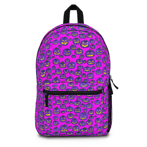 Halloween Pumpkin Pattern Backpack, Spooky School Bag, Trick or Treat Backpack, Cute Kids Backpack, Halloween Gift Idea