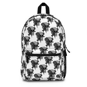 Stylish Floral Skull Backpack, Gothic Bag, Edgy Student Backpack, Unique Gift for Her, Trendy Book Bag, Festival Accessory