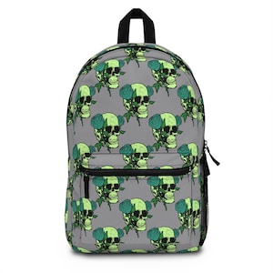 Skull and Rose Backpack, Trendy School Bag, Edgy Fashion Accessory, Unique Gift for Teens, Halloween or Everyday Use