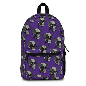 Gothic Skull Backpack, Stylish School Bag, Trendy Back to School, Edgy Gift for Teens, Halloween Accessory, Unique Travel Backpack