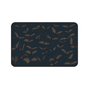 Dark Bat Themed Desk Mat, Stylish Office Decor for Halloween, Unique Gift for Bat Lovers, Gaming Mouse Pad, Spooky Home Office