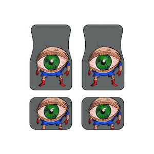 Unique Cartoon Eye Car Mats, Fun Vehicle Floor Mats, Quirky Car Accessories, Perfect for Kids, Gift for Students, Novelty Car Decor