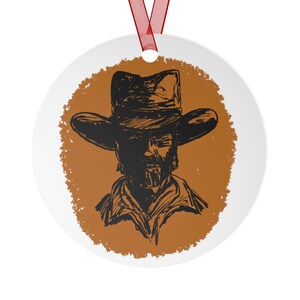 Ornement en métal cow-boy rustique, décoration western, cadeau des fêtes, décoration de Noël champêtre, souvenir unique