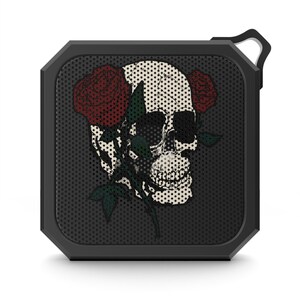 Altavoz Bluetooth con forma de calavera para exteriores, altavoz con forma de calavera, altavoz Bluetooth rosa, audio portátil, regalo para aventureros y amantes de la música.