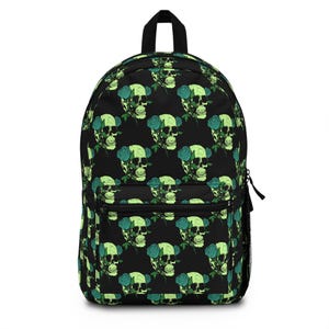 Gothic Floral Skull Backpack | Trendy School Bag, Unique Gift for Teens, Casual Daypack, Halloween Accessory, Stylish Backpack