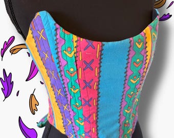 Corset made from vintage Pocahontas Sheets. Women’s size S/M.