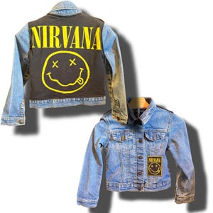 Återvunnen jeansjacka Nirvana