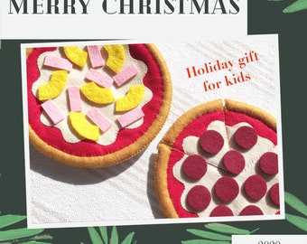 Etsy  Felt pizza felt food  Kids Holiday Gift  Pepperoni Pizza , Pineapple and Ham Pizza set