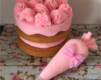 Etsy Pretend felt food - Play food , How to make a cake set A( Pink)