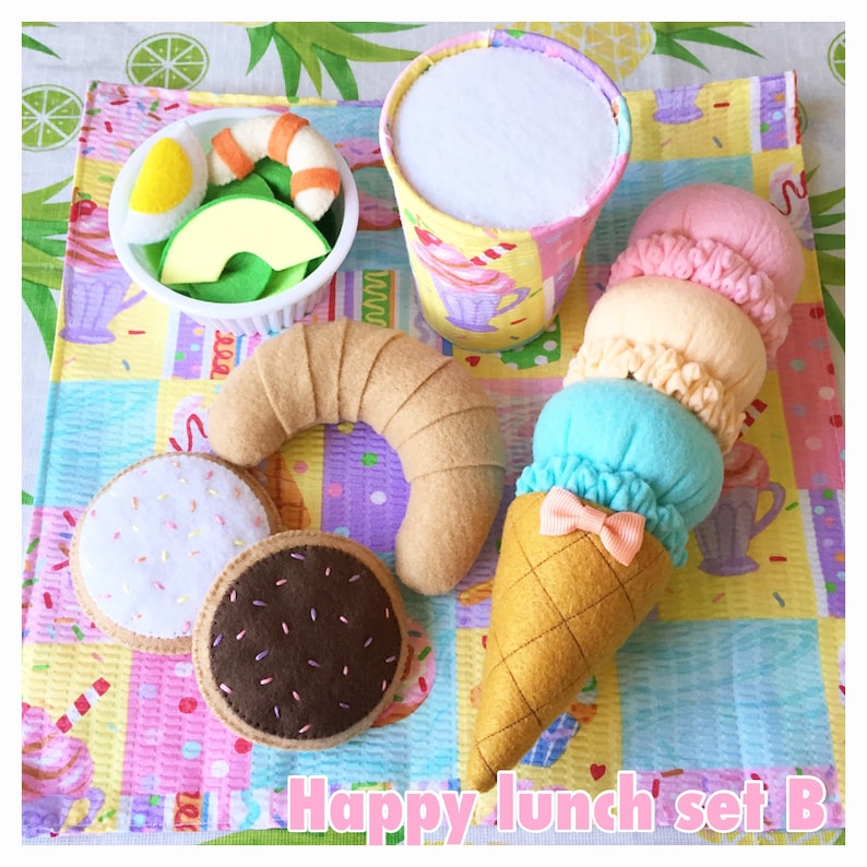 Etsy felt food play food Pretend food \u201c Happy lunch set B \u201c