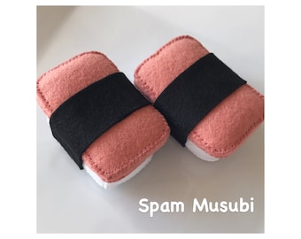 Etsy pretend food felt food play food  Spam musubi