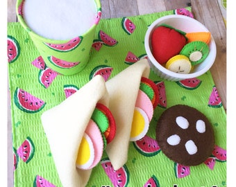 Etsy felt food play food  “ Happy lunch set A “