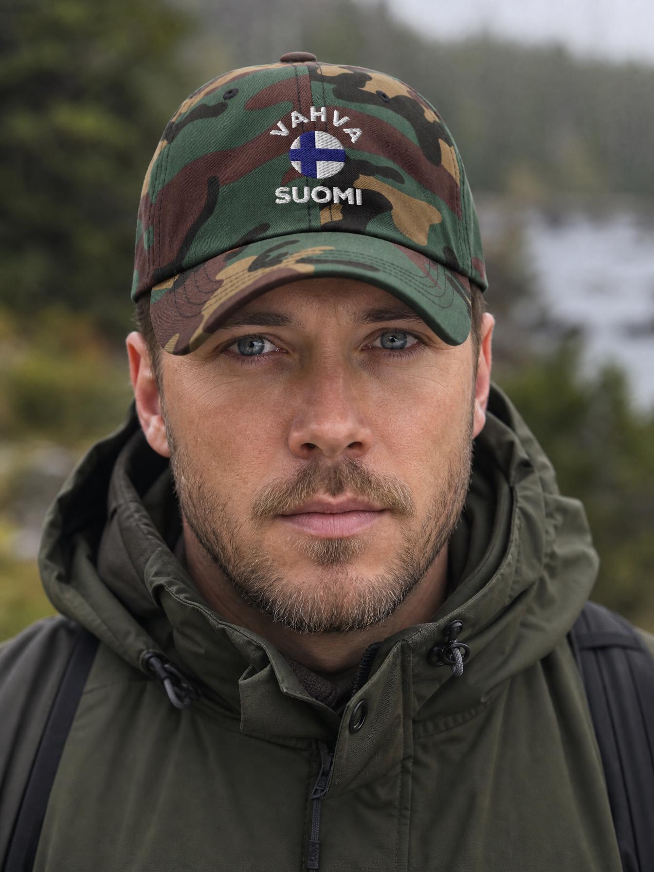 Vahva Suomi Dad Hat Finnish Sisu Embroidered Cap Finland Flag Hat 100% Cotton Twill 10 Colors